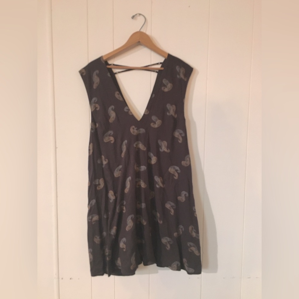 Free People Sleeveless Paisley Dress pockets size L